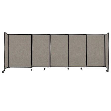 Versare StraightWall Sliding Portable Partition 11'3" x 4' Warm Pebble Fabric 1448545